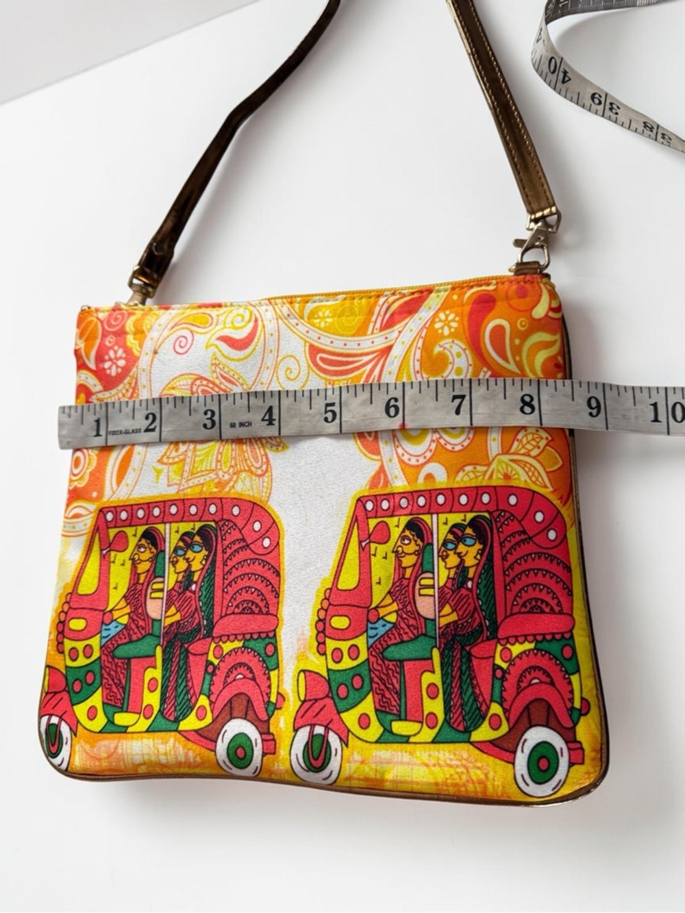 Like New Metallic Boho Festival Rickshaw Crossbody Bag Artsy Retro Purse - Picture 14 of 16